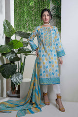 Bonanza Satrangi Ast222p06 Blue Eid Prints 2022