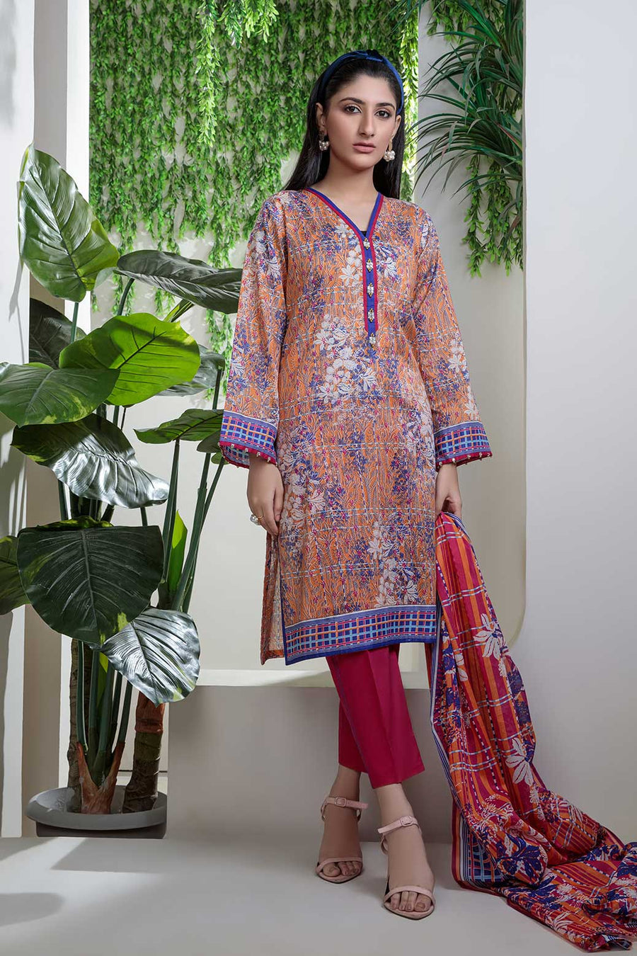 Bonanza Satrangi Ast223p08 Orange Eid Prints 2022