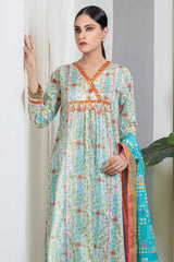 Bonanza Satrangi Ast223p11a Teal Eid Prints 2022