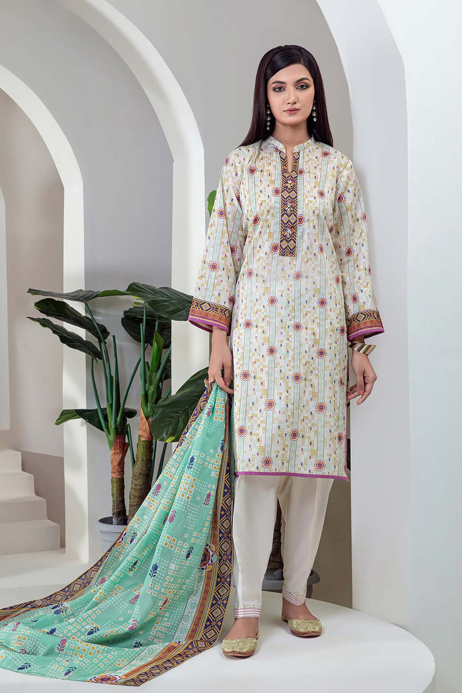 Bonanza Satrangi Ast223p11b Green Eid Prints 2022