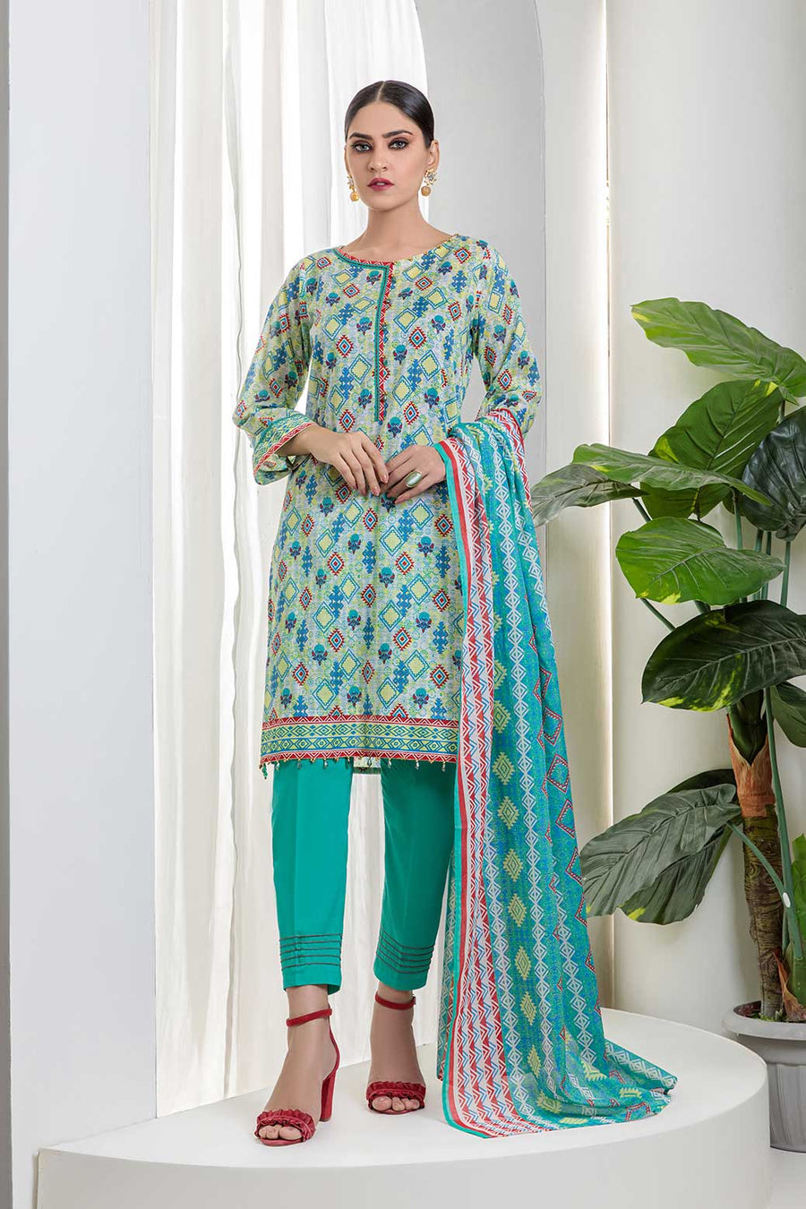 Bonanza Satrangi Ast223p12b Blue Eid Prints 2022