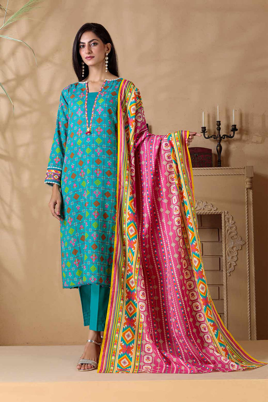 Bonanza Satrangi Teal Khaddar (AWO223P01B) Winter Collection 2022