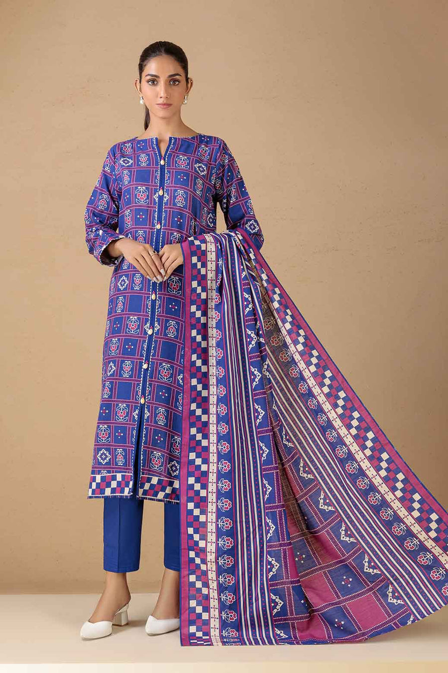 Bonanza Satrangi Blue Khaddar (AWO223P07A) Winter Collection 2022