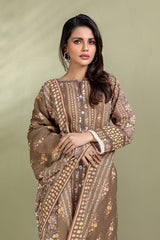 Bonanza Satrangi Brown Cotton Suit (AWO223P65B) Winter Collection 2022