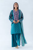 Beechtree Teal Aura-Embroidered-3P-Cambric Winter Collection