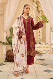 Dhanak DL-0265 Maroon Luxury Pret
 2024