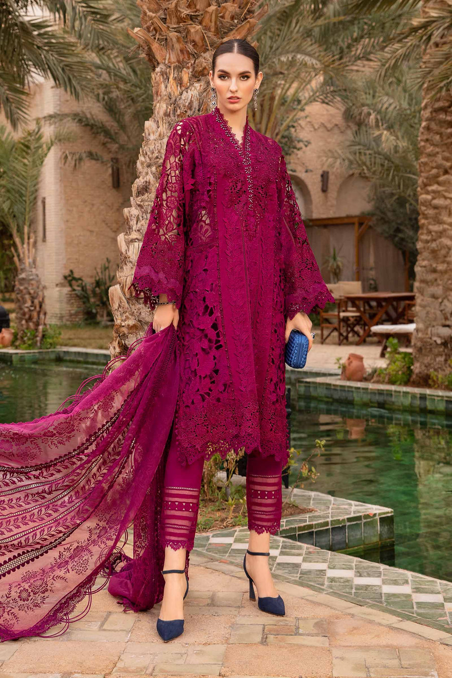 maria b dress design 2024 MARIA.B Chiffons Unstitched Collection 2024 Partywear Collection