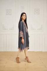 Dhanak DA 1612 Grey Embroidered Kurta Eid Edits 2022