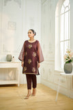 Dhanak DA 1621 Maroon Embroidered Kurta Eid Edits 2022