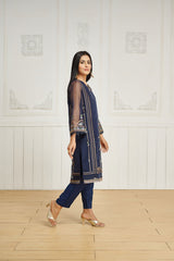 Dhanak DA 1626 Blue Embroidered Kurta Eid Edits 2022