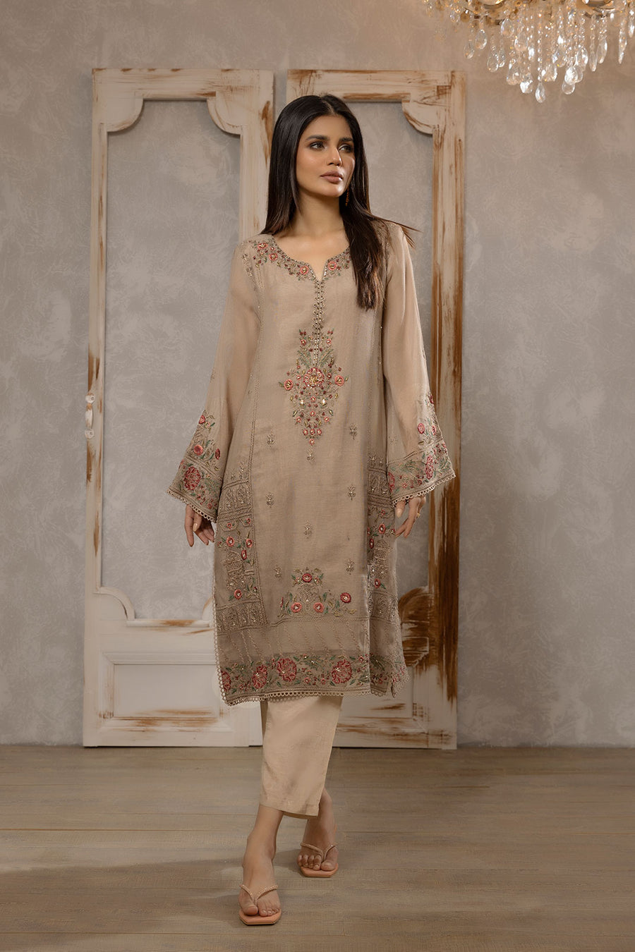 Dhanak DA 1663 Beige Embroidered Kurta Festive Signature & Luxury Statements