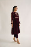 Dhanak DA 1694 Maroon Embroidered Kurta Velvet Vol II
