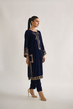 Dhanak DA 1724 Navy Blue Embroidered Kurta Velvet Vol II
