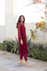 Dhanak DA-1750 Maroon Spring Summer Pret Collection 2024