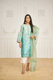 Dhanak DA 2028 Green Embroidered With Dupatta Eid Edits 2022