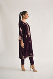 Dhanak DA 2104 Purple Embroidered Kurta With Trouser Velvet Vol II