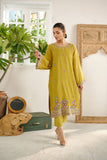 Dhanak DC 2086 Green 2pcs Embroidered Kurta With Trouser Festive Eid RTW 2022