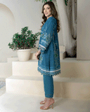 Dhanak DC-2273 Turquoise Blue Soie Luxury Silk Tunics