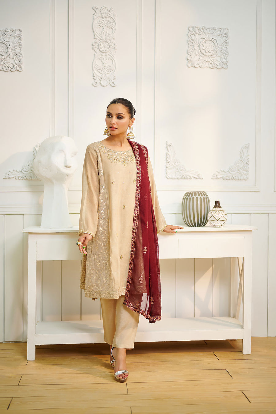 Dhanak DL 0180 Beige 3pcs Eid Edits 2022
