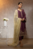 Dhanak Dl-0237 Purple 3pcs Festive Signature & Luxury Statements