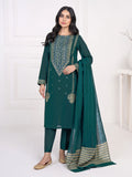 Lime Light 3 Piece Raw Silk Suit-Embroidered Winter Collection