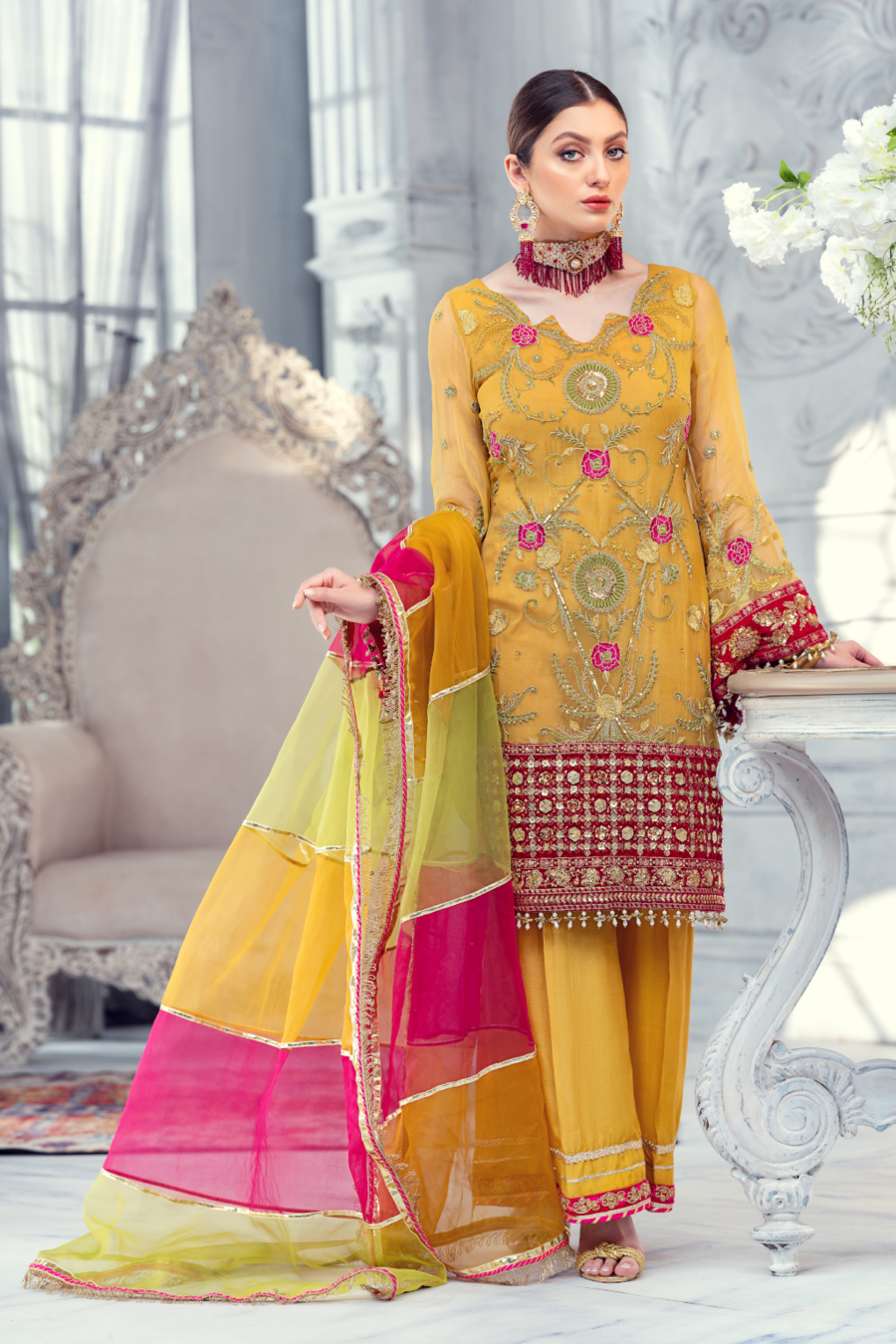 Meeral Ml-03 Mustard Luxury Collection 2021