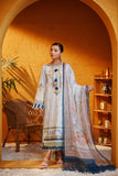 Dhanak DU3084 Sky Blue Lawn 3pcs Luxury Eid Collection 2022