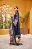 Dhanak DU3086 Navy Blue Lawn 3pcs Luxury Eid Collection 2022