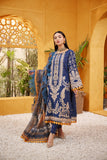 Dhanak DU3086 Navy Blue Lawn 3pcs Luxury Eid Collection 2022