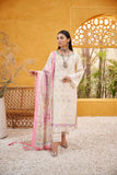 Dhanak DU3088 Off White Lawn 3pcs Luxury Eid Collection 2022