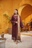 Dhanak DU3091 Maroon Cotton Jacquard 3pcs Luxury Eid Collection 2022
