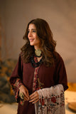 Dhanak DU 3118 Maroon Karandi 3pcs Winter Tales