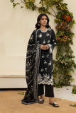 Dhanak DU-3133 Black Embroidered Lawn Everyday Basics Lawn Collection