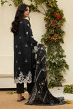 Dhanak DU-3133 Black Embroidered Lawn Everyday Basics Lawn Collection