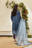 Dhanak DU-3135 Blue Embroidered Lawn Everyday Basics Lawn Collection