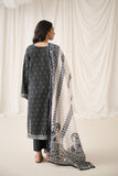 Dhanak DU-3160 Black Printed Lawn - 3pcs Monochrome Collection