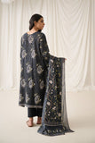 Dhanak DU-3163 Black Embroidered Lawn - 3pcs Monochrome Collection