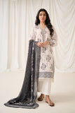 Dhanak DU-3164 Off white Printed Lawn - 3pcs Monochrome Collection
