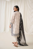 Dhanak DU-3164 Off white Printed Lawn - 3pcs Monochrome Collection