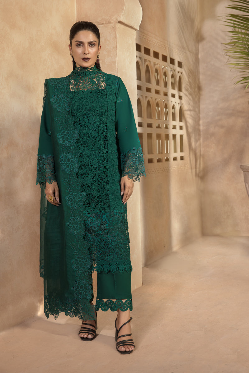 slim fit dress slacks Buy Emerald Green Chiffon Dress Pakistani for Eid Online – Nameera by Farooq