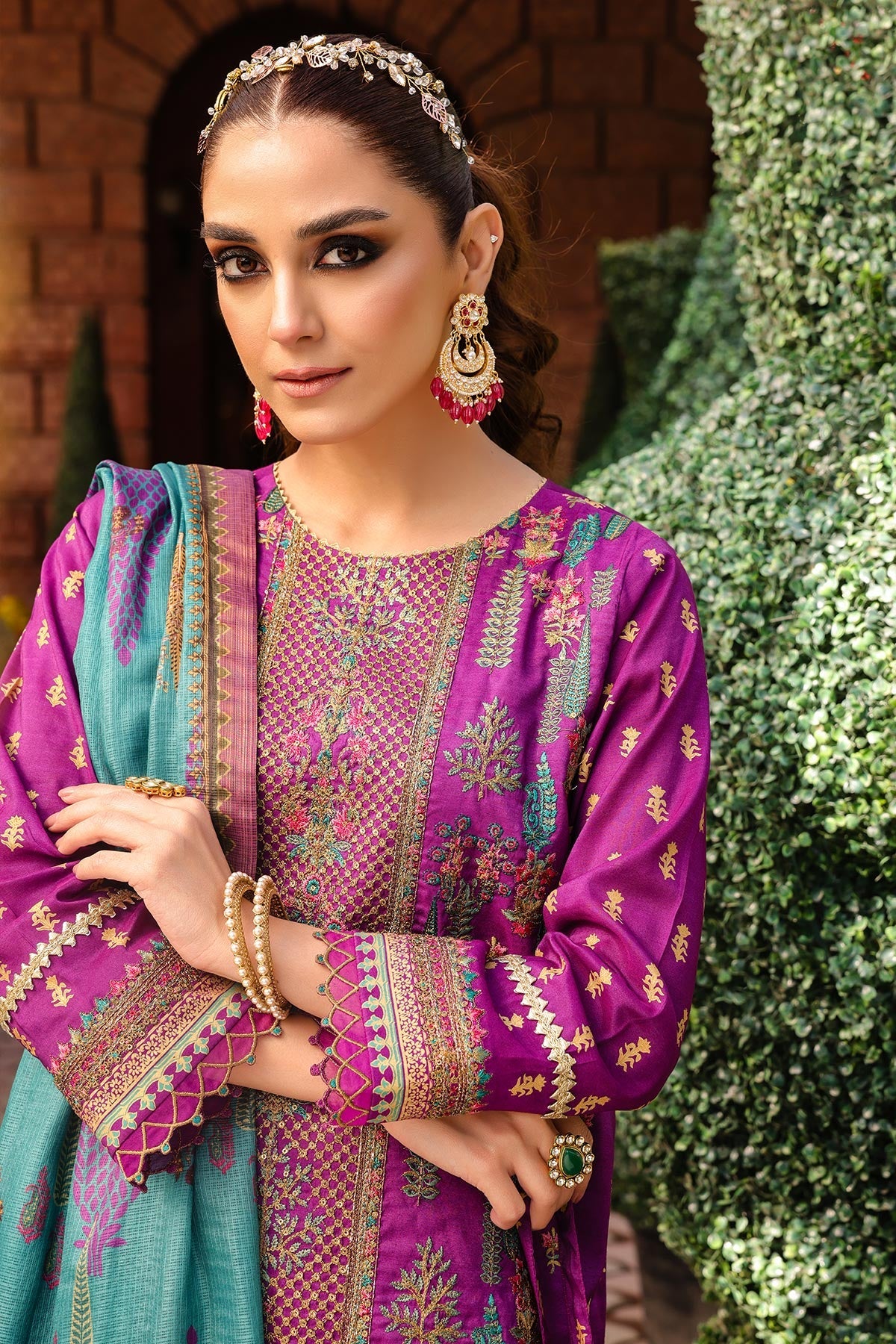 alkaram formal dresses Alkaram Cerise Pink Cambric Kurti