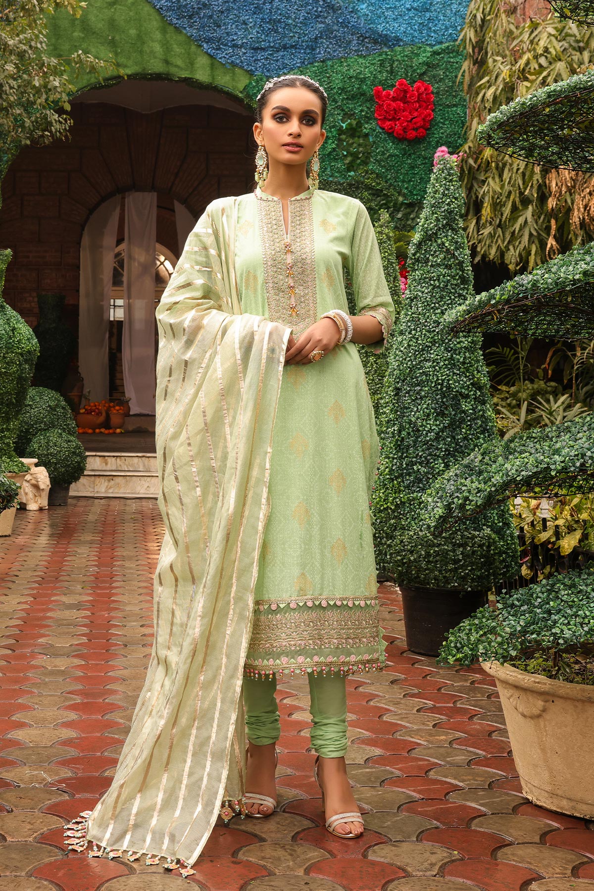 Alkaram FC-8B-23-Mint-Green Festive Eid Collection