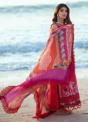 Farah Talib Aziz  Tulum Red Luxury Lawn 2022