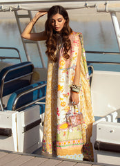 Farah Talib Aziz  Capri Lemon Luxury Lawn 2022