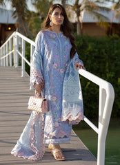 Farah Talib Aziz  Santorini Blue Luxury Lawn 2022