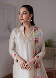 Farah Talib Aziz Liara Sand Embroidered Raw Silk Shirt And Dupatta Luxe Luna Eid Prets 2024