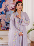 Farah Talib Aziz Odette Silver Grey Embroidered Raw Silk Kalidar With Dupatta Luxe Luna Eid Prets 2024