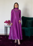 Farah Talib Aziz Tierra Muted Magenta Embroidered Raw Silk Kalidar With Dupatta Luxe Luna Eid Prets 2024