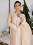 Farah Talib Aziz Melvina Champagne Beige Embroidered Shisha Silk Shirt With Dupatta Luxe Luna Eid Prets 2024
