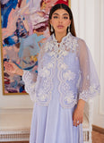 Farah Talib Aziz Fleur Lavender Embroidered Raw Silk Shirt With Cape Luxe Luna Eid Prets 2024